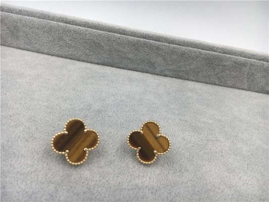 Jakość Kolczyki Van Cleef Arpels Vintage Alhambra 18k żółte złoto z bois d’amourette fabryka