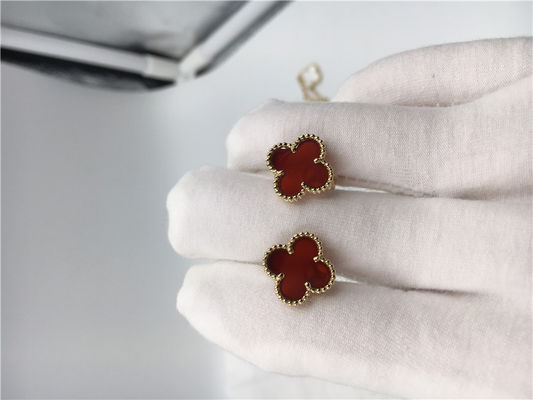 Jakość Van Cleef Arpels Kolczyki Sweet Alhambra 18k żółte złoto z karneolem fabryka