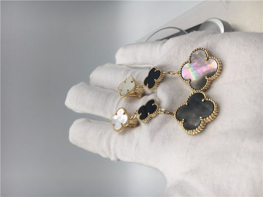 Jakość Kolczyki Van Cleef Arpels Magic Alhambra 18-karatowe żółte złoto z biało-szarą masą perłową fabryka