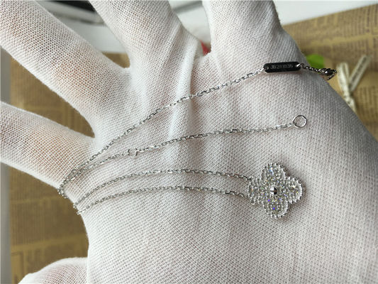Jakość Okrągły diament 18K Złota biżuteria z wisiorkiem Vintage Alhambra VCARA46100 fabryka