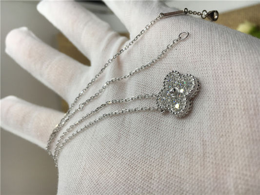 Jakość Okrągły diament 18K Złota biżuteria z wisiorkiem Vintage Alhambra VCARA46100 fabryka