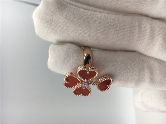 Jakość Pierścionek Van Cleef i Arpels z 18-karatowego różowego złota z karneolem / okrągłym diamentem fabryka
