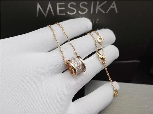 Jakość 18K żółte złoto Luksusowa biżuteria B Zero1 Naszyjnik z małymi diamentami 100% Handmade fabryka