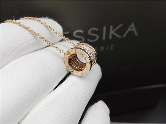 Jakość 18K żółte złoto Luksusowa biżuteria B Zero1 Naszyjnik z małymi diamentami 100% Handmade fabryka