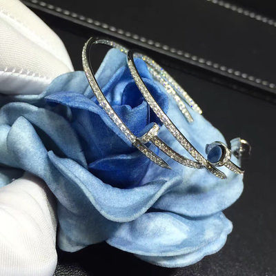 Jakość No Gemstone Juste Un Clou Kolczyki Kształt Paznokci 18K Białe Złoto Z Diamentami fabryka