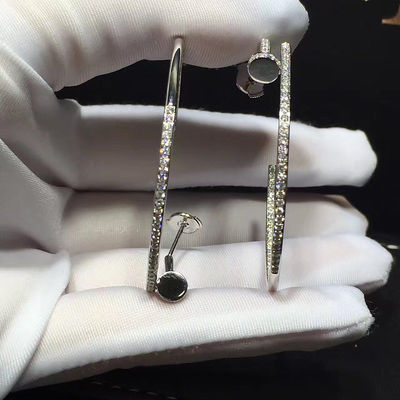 Jakość No Gemstone Juste Un Clou Kolczyki Kształt Paznokci 18K Białe Złoto Z Diamentami fabryka