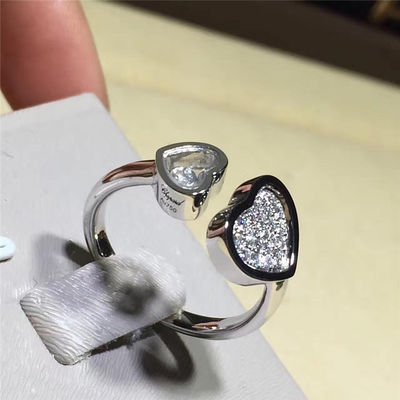 Jakość 0,22 karatowe naturalne diamenty 18K Chopard Happy Hearts Ring Handmade bez kamienia fabryka