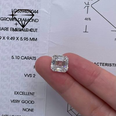Jakość LuxuryShine VVS-VS 0.1-10CT Diament Asscher Shape Hodowany w Laboratorium D-F Kolor Biały z Certyfikatem IGI 3EX Cut Stones fabryka