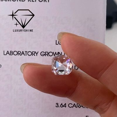 Jakość LuxuryShine VVS-VS 0.1-10CT Diament Asscher Shape Hodowany w Laboratorium D-F Kolor Biały z Certyfikatem IGI 3EX Cut Stones fabryka
