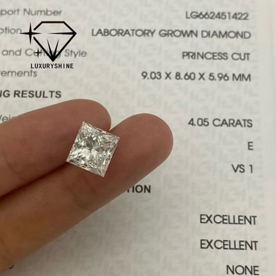 Jakość LuxuryShine Princess Cut Lab Wychowany Diament D-F Kolor VVS-VS Z Certyfikatem IGI Doskonałe Diamenty Ślubne fabryka