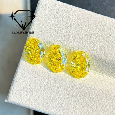 Jakość LuxuryShine VVS-VS Fancy Yellow/Light Yellow/Fancy Intense/Vivid Yellow Laboratory Grown Diamond 1CT 2CT 3CT 4CT 5CT Oval Excellent Cut With Certificate & Customized Jewelry fabryka