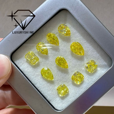 Jakość LuxuryShine VVS-VS Fancy Yellow/Light Yellow/Fancy Intense/Vivid Yellow Laboratory Grown Diamond 1CT 2CT 3CT 4CT 5CT Oval Excellent Cut With Certificate & Customized Jewelry fabryka