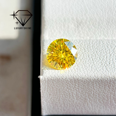 LuxuryShine VVS2/VS1 Diament Hodowany w Laboratorium Fancy Vivid Yellow, Kształt Okrągły, Luźne Diamenty z Certyfikatem IGI, Biżuteria na Zamówienie