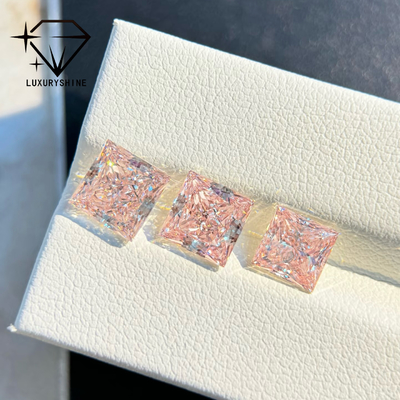 LuxuryShine 1-10CT Księżniczka﻿ Kształt Fantazyjny różowy Diament Hodowlany VVS-VS Luźne Diamenty Spersonalizowana biżuteria z certyfikatem IGI