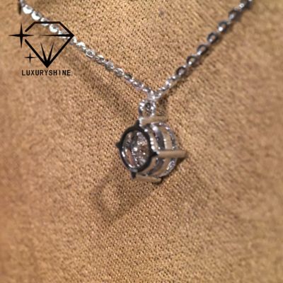 Jakość LuxuryShine Round Lab Grown Diamond Necklace VVS2/VS1 Jasność D-F Kolor 18K Solid Gold Custom Jewelry with IGI Certificate fabryka
