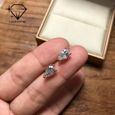 Jakość 18K złota perełka cięcia laboratoryjne wyhodowane diament stud kolczyki VVS-VS jasność fabryka