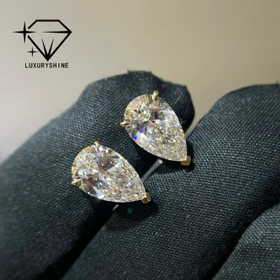 Jakość 18K złota perełka cięcia laboratoryjne wyhodowane diament stud kolczyki VVS-VS jasność fabryka