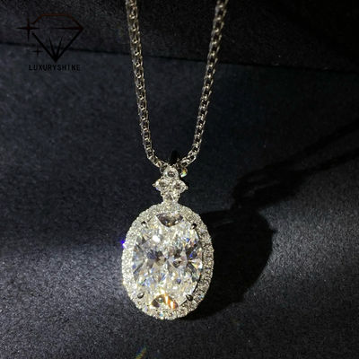 Jakość 18-karatowa złota owalna zawieszka z diamentem hodowlanym w laboratorium VVS1-VS1 0.3-3.0ct fabryka