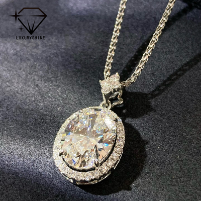 18-karatowa złota owalna zawieszka z diamentem hodowlanym w laboratorium VVS1-VS1 0.3-3.0ct