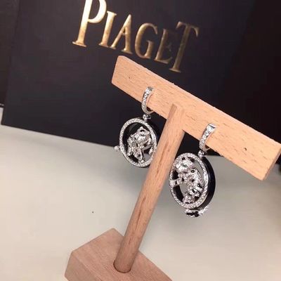 Jakość Diamenty Kolczyki ze złota 18K Biżuteria PanthèRe De Białe złoto Szmaragdy Jadeitowy Onyks fabryka