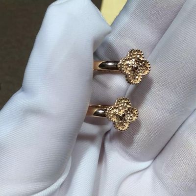 Jakość VCARO8DE00 Van Cleef And Arpels Biżuteria Sweet Alhambra Ring Rose / 18k Gold fabryka