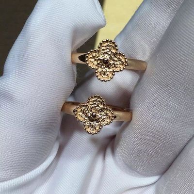 Jakość VCARO8DE00 Van Cleef And Arpels Biżuteria Sweet Alhambra Ring Rose / 18k Gold fabryka