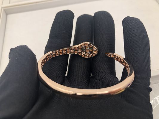Jakość Luksusowa biżuteria Snakewomens Charm Bransoletki Dostosowane 18-karatowe różowe złoto z diamentami fabryka
