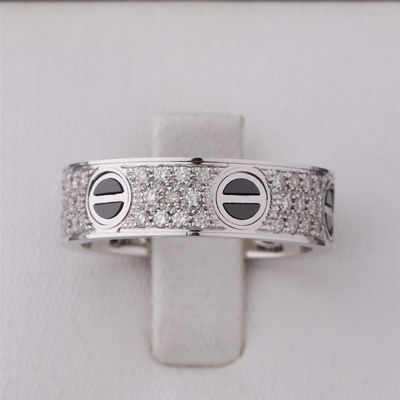 Jakość Klasyczny LOVE RING CERAMICZNY BIAŁY CERAMICZNY BIAŁY Z 18K ZŁOTYMI DIAMENTAMI fabryka