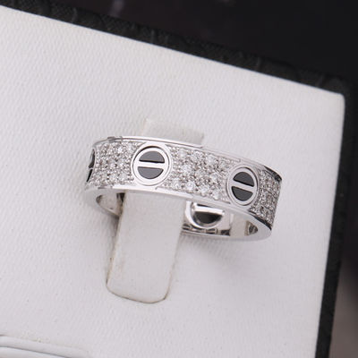 Jakość Klasyczny LOVE RING CERAMICZNY BIAŁY CERAMICZNY BIAŁY Z 18K ZŁOTYMI DIAMENTAMI fabryka