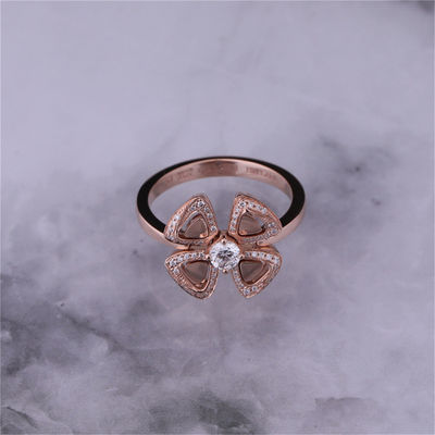 Jakość Roman Love Flower Pierścionek Fiorever 18-karatowe różowe złoto Pierścionek wysadzany centralnym diamentem i diamentami pavé fabryka