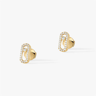 Jakość Luksusowa biżuteria paryska dla kobiet Luxury Jewelry 18K żółte złoto Move Uno Diamond Kolczyki fabryka