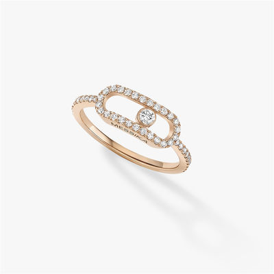 Jakość Luxury Jewelry Elegancki Ślubny Pierścionek Zaręczynowy Diamentowy Pierścionek Move Uno Pavee z 18-karatowego Różowego Złota fabryka