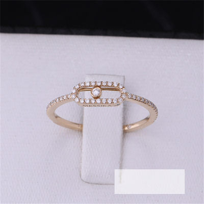 Jakość Luxury Jewelry Elegancki Ślubny Pierścionek Zaręczynowy Diamentowy Pierścionek Move Uno Pavee z 18-karatowego Różowego Złota fabryka