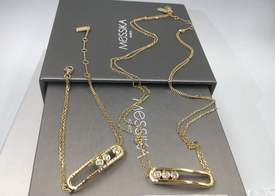 Jakość Naszyjnik z podwójnym łańcuszkiem Paris Jewelry18K żółte złoto bez kamieni szlachetnych w kształcie siodła fabryka